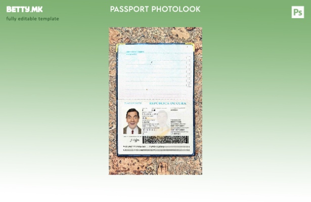 Шаблон за изглед на фотографија од пасош на Куба во модерен стил